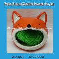Hot sale fox shape ceramic toothpick holder